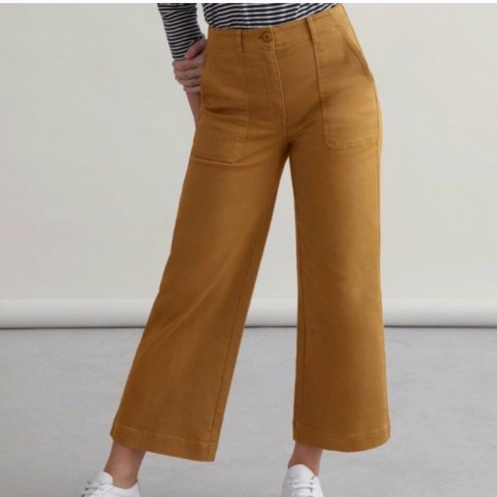 EVERLANE wide leg straight utility pant in Ochre color  - size 12